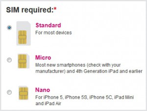 OVIVO Mobile: Select SIM Size