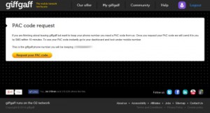 Requesting a PAC Code from Giffgaff
