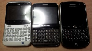 HTC ChaCha VS Samsung Galaxy Pro VS BlackBerry Bold