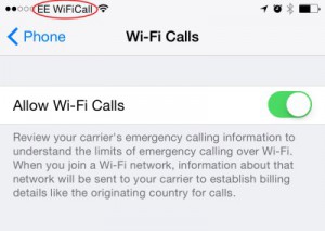iPhone on EE Wi-Fi Calling