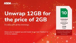 christmas asda banner Bundle: Mega Xmas Mins Unltd ASDA Mobile & 4G Data 12GB