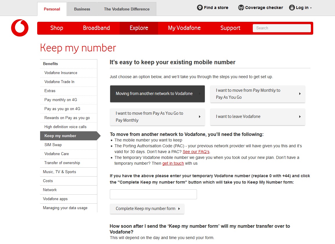 Vodafone PAC Code: Keep Your Number When Changing Networks