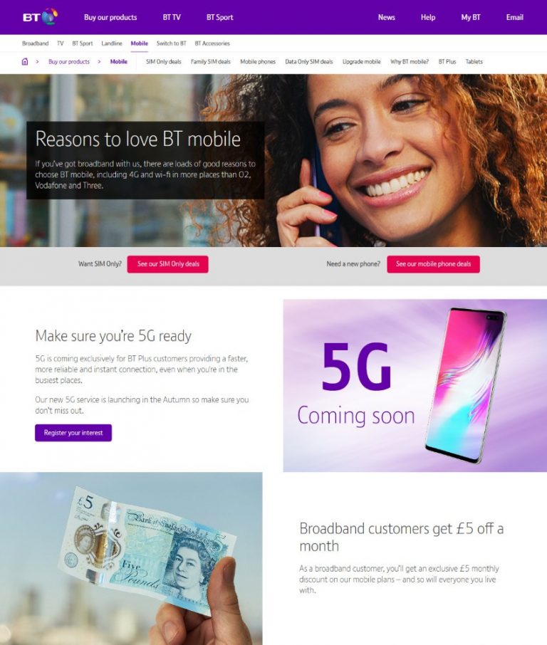 BT Mobile SIM Only Deals With 'Text To Switch' & 30D Guarantee