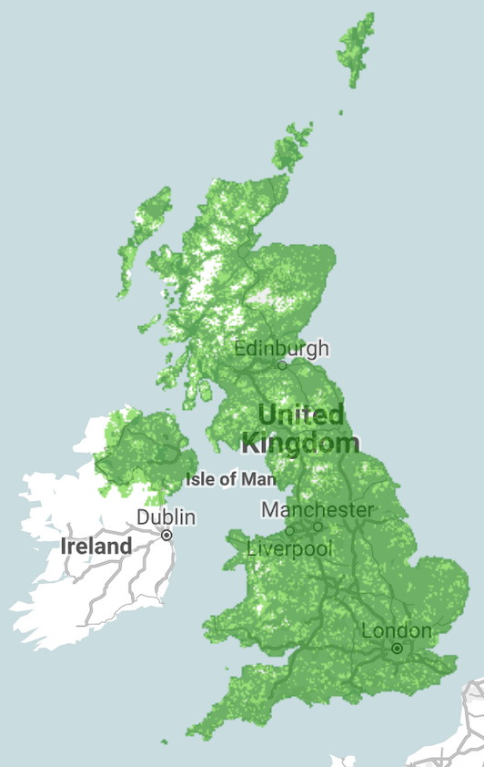 Sky Mobile Coverage Map 4G & 5G Coverage Using O2's Network