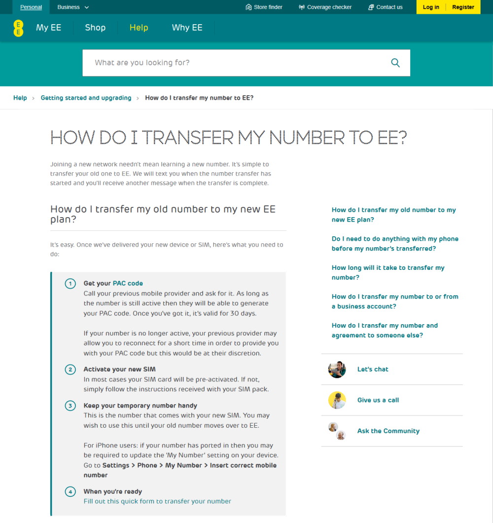 Ee Pac Code Keep Your Number When Changing Networks