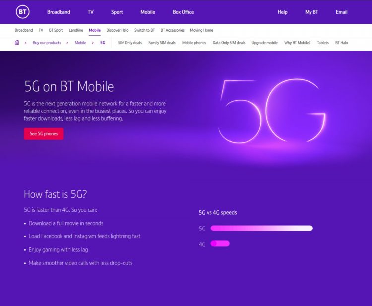 BT Mobile Unlimited Data Get Unlimited Data With 5G From £20/Month