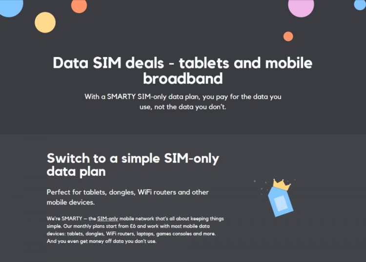 SMARTY SIM-Karte Mit Unbegrenzten Daten – 1 Monat, Kein Vertrag, Inkl. EU-Roaming (12 GB)