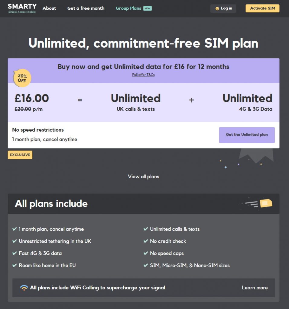 Unlimited Data Plans on UK Networks: Best Unlimited Data SIMs