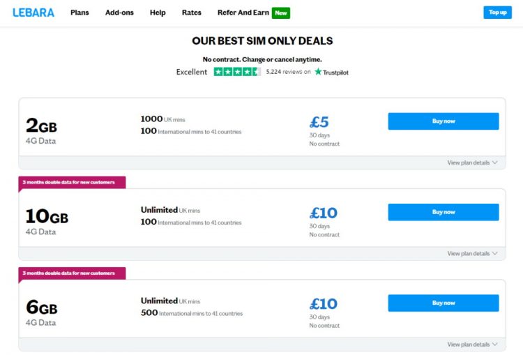 Lebara SIM Only Review: 5G Pay As You Go Bundles From £2.50/Month