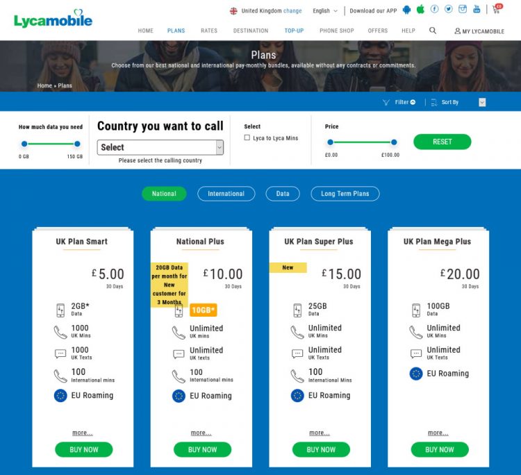 Lycamobile Bundles PAYG Bundle Codes & Plans With International Calls