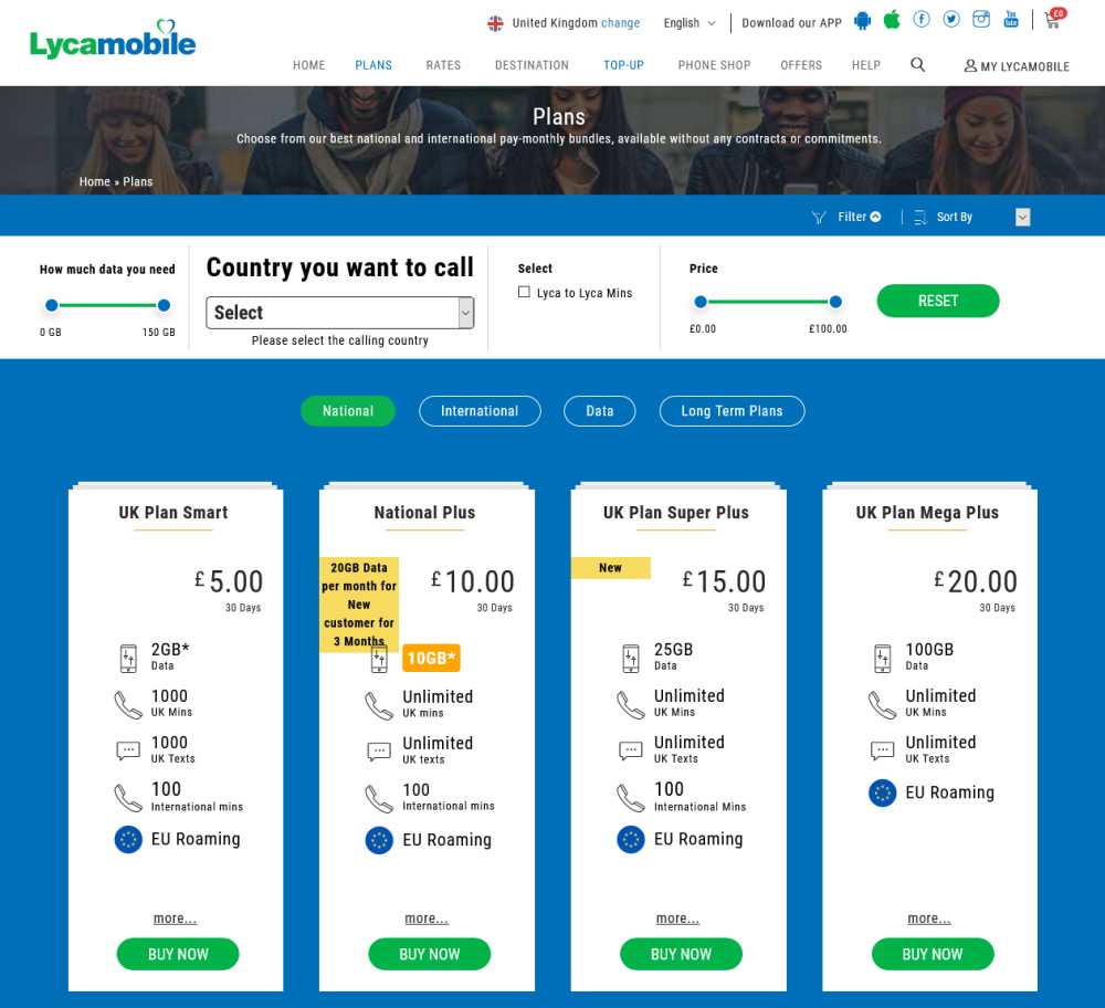 Lycamobile Pakete Code