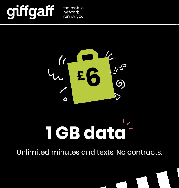 giffgaff's New Goodybag Plans 15GB Data For £10, 30GB Data For £15